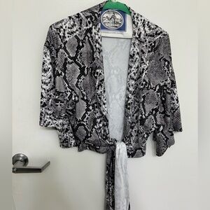 Snake Print Front Tie Top